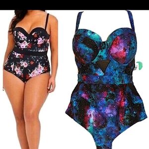 New Torrid 1x 2x 3x Galaxy Print Swimsuit One Piece Plus Size